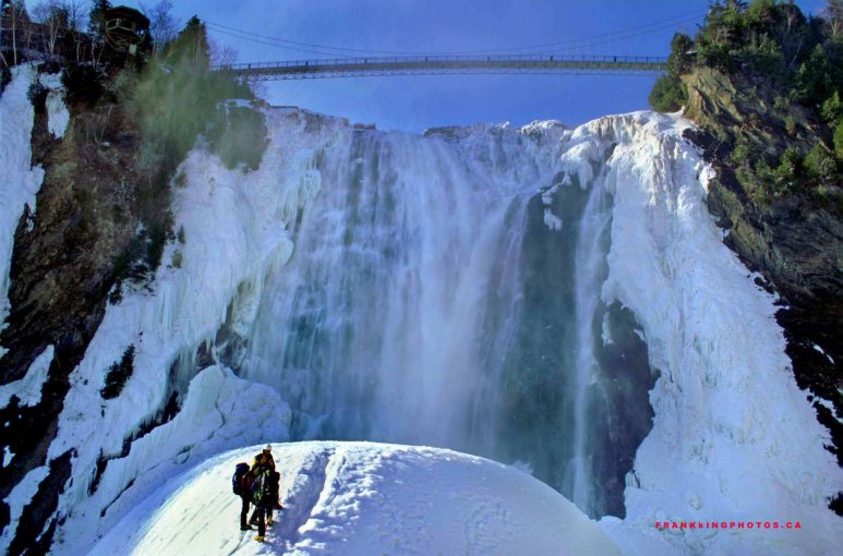 Canada Quebec winter waterfall Montmorency