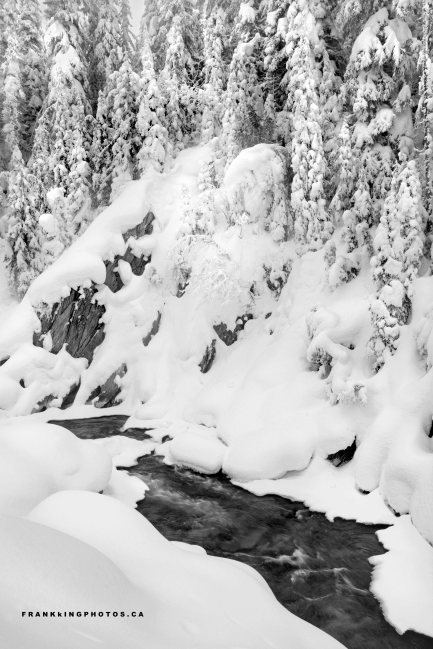 Canada winter Rockies snow stream
