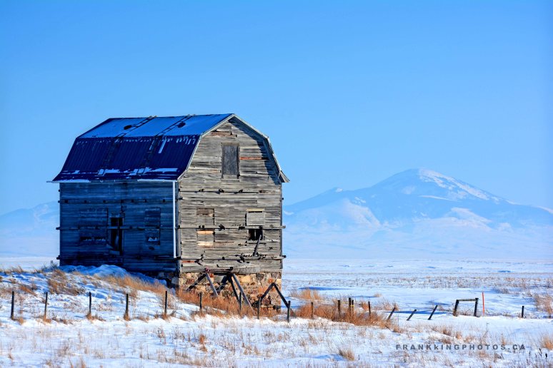 barn prairies winter Alberta