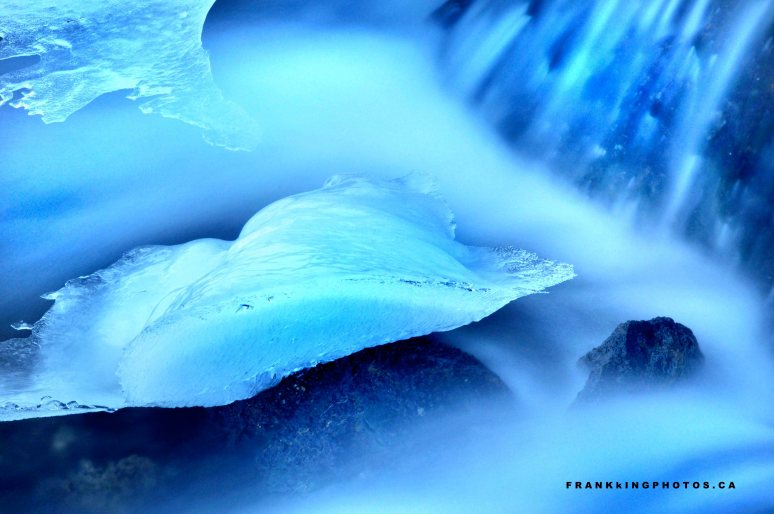 blue water silky water winter Canada