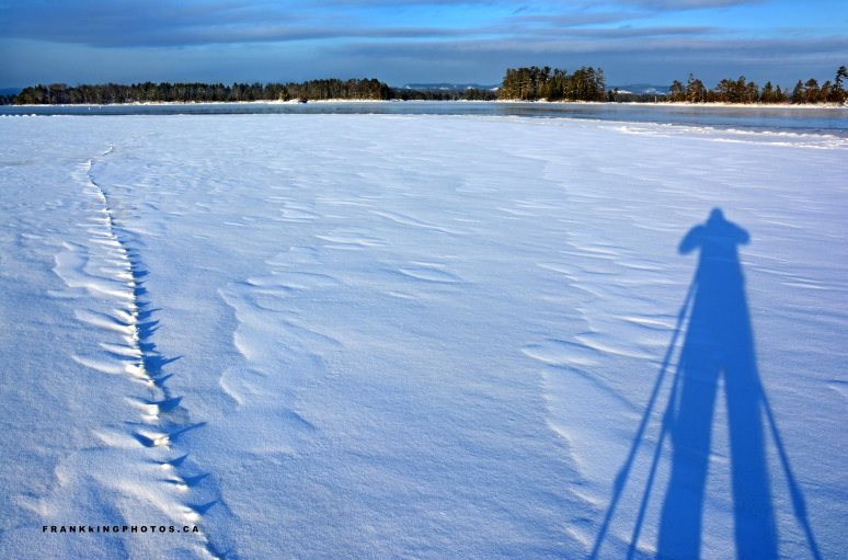 winter river shadow Canada Petawawa