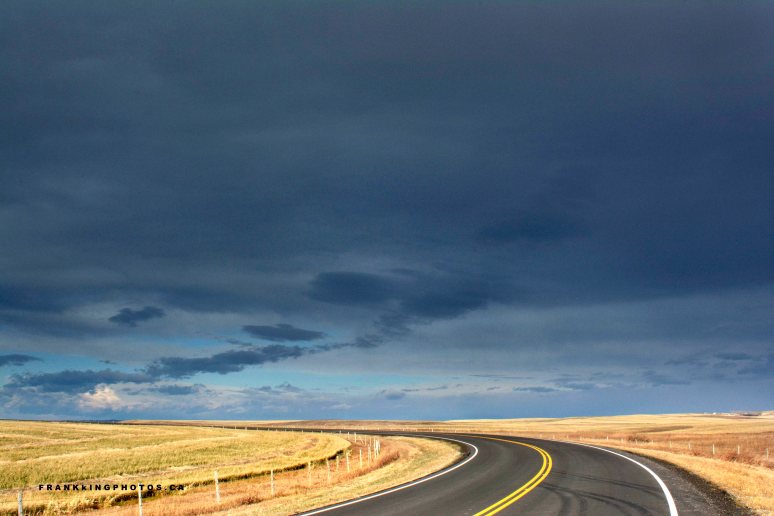 prairie road Canada dark sky