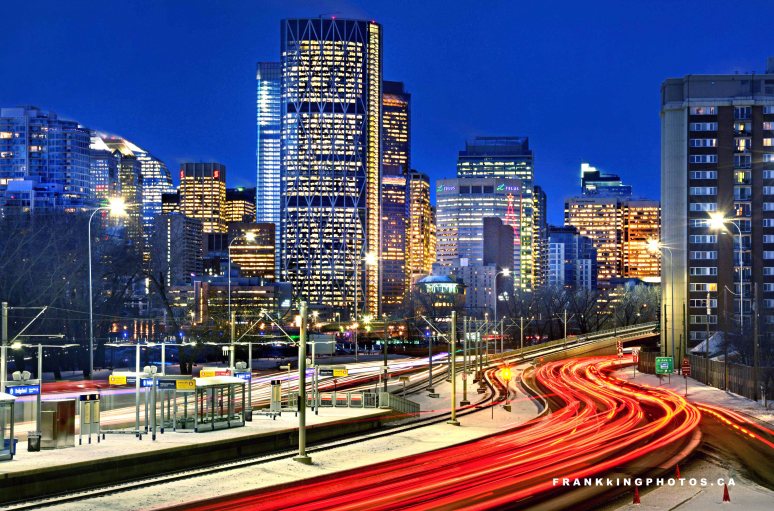 Calgary long exposure light streams