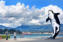 Vancouver clouds whale statue